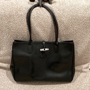 ***SOLD *** Longchamp Roseau black leather tote
